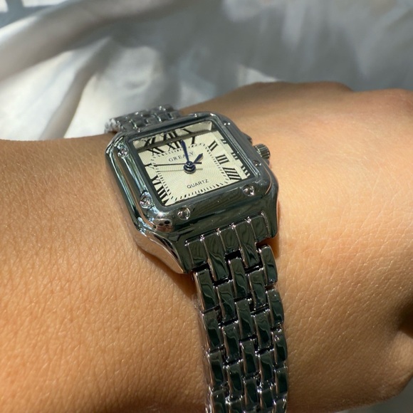 Panther silver Classic rectangle Stainless Steel Watch have size control tools - Picture 14 of 15